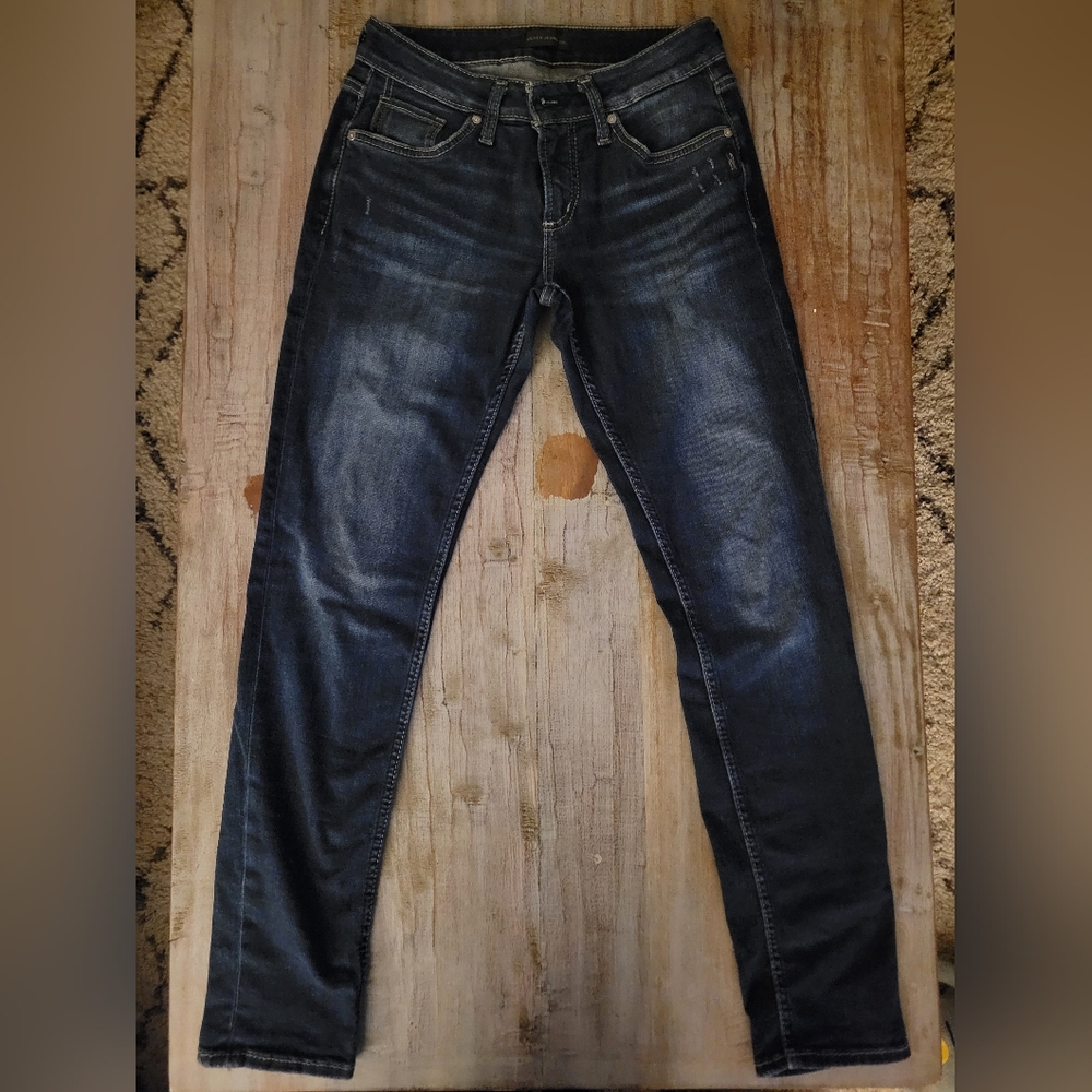 Silver Jeans Women's Dark Indigo Boyfriend Jeans